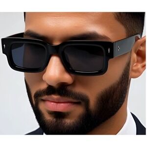 Square Frame Sunglasses for Men‎ Retro Black Sun Glasses Fashion Vintage Driving